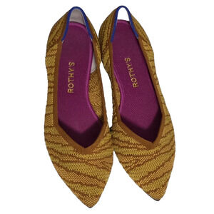 Rothy's "The Point" Pointed Toe Flats Golden Zebra Women's Size 9.5